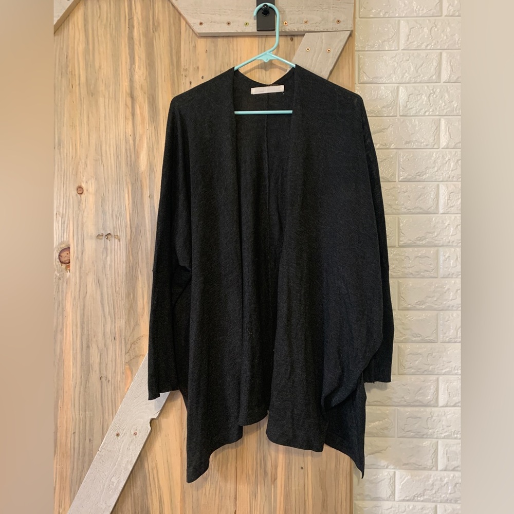 Drapey Cardigan Charcoal Batwing L